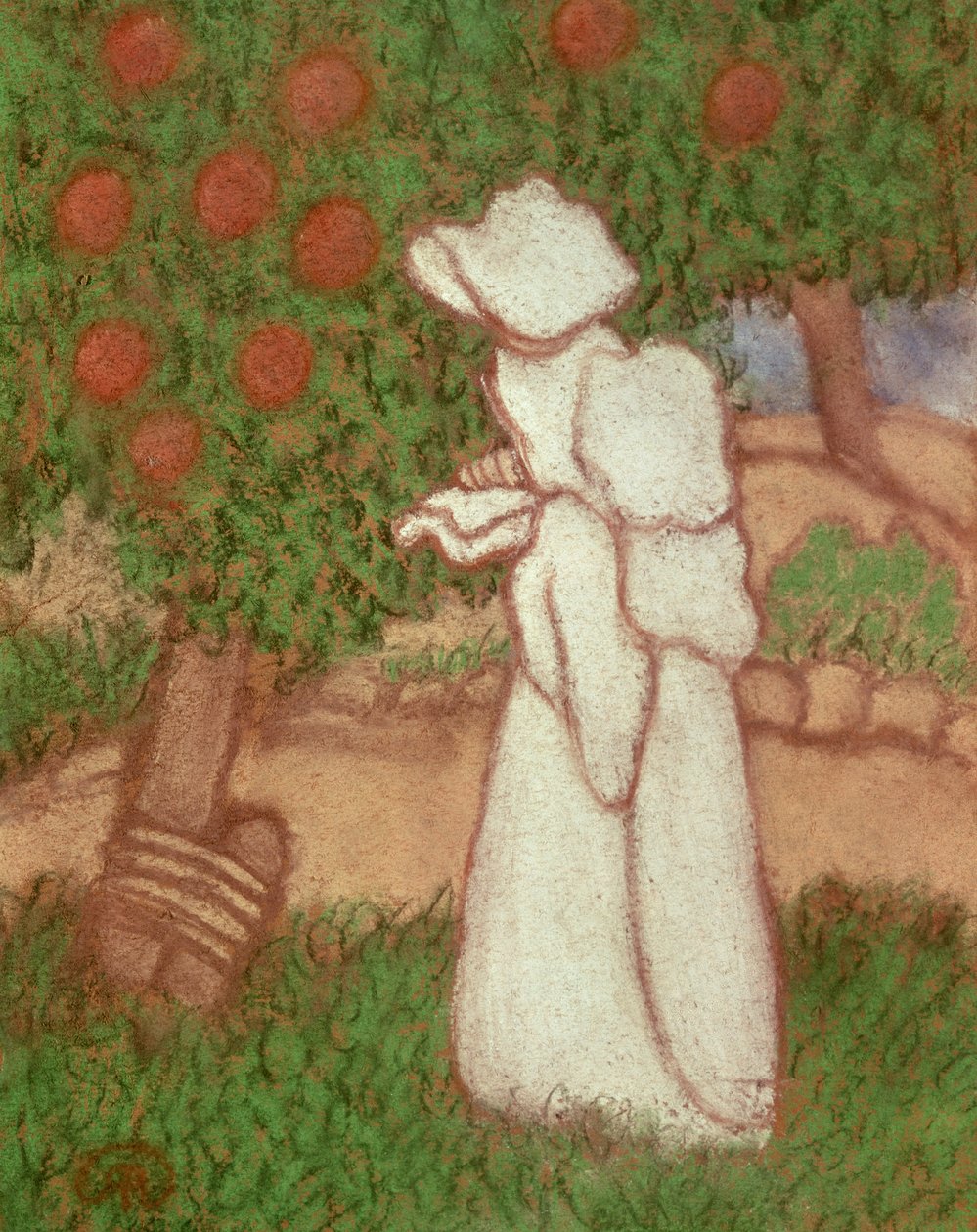 Žena v bílých šatech, 1896 (pastel na papíře) od József Rippl Rónai