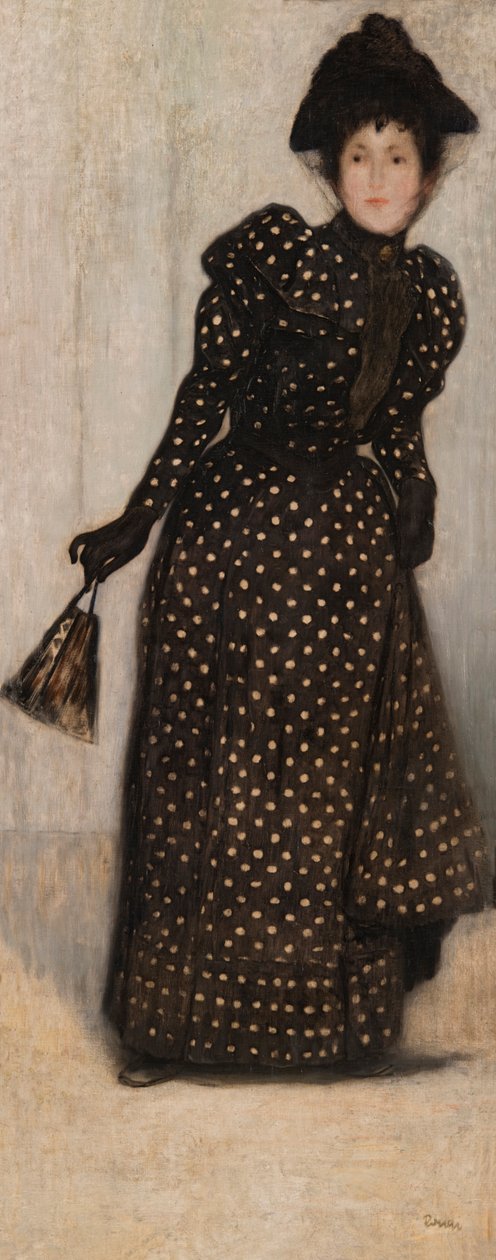 Žena v bílých puntíkovaných šatech, 1889. od József Rippl Rónai
