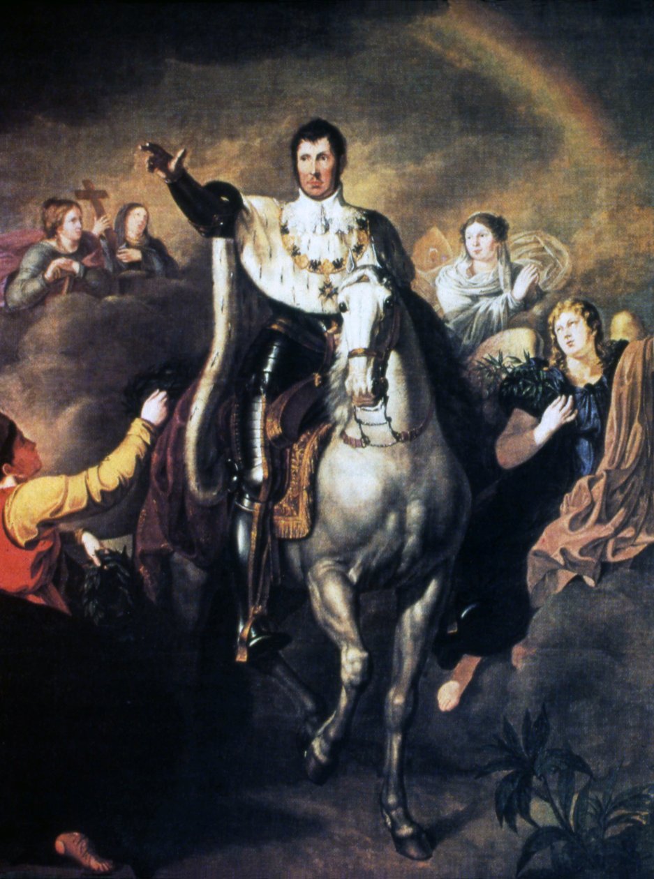 Návrat Friedricha Wilhelma III. jako vítěz z osvobozeneckých válek od K.F.J.H. Schumann