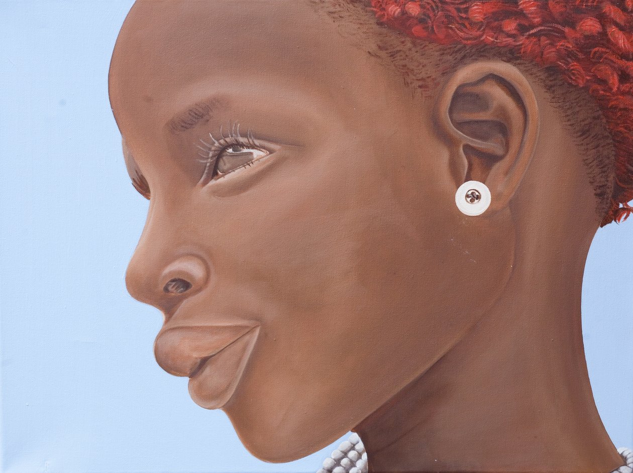 Brown Introspection, 2007 (olej a akryl na plátně) od Kaaria Mucherera