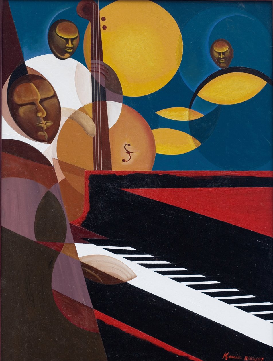Cobalt Jazz, 2007 (olej a akryl na plátně) od Kaaria Mucherera