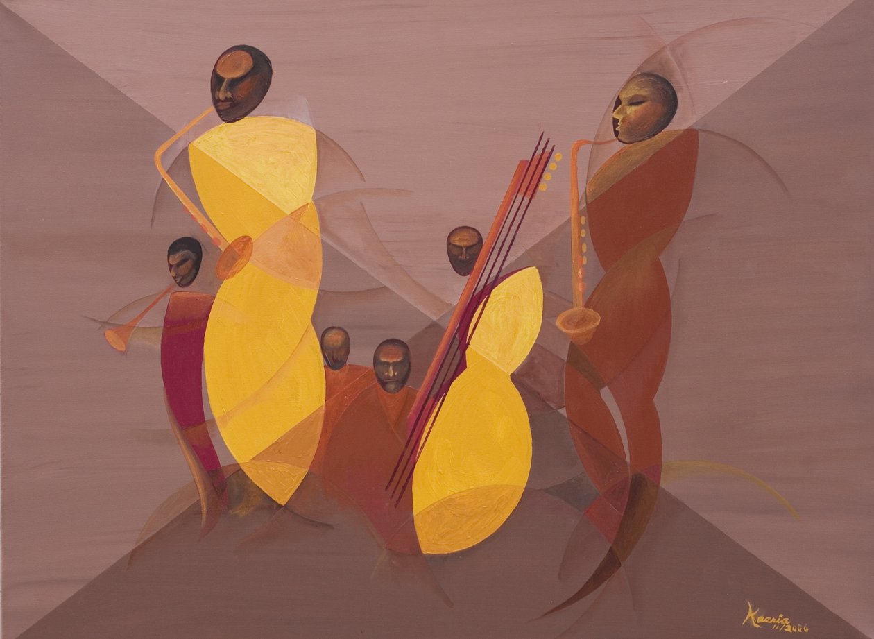 Mango Jazz, 2006 (olej a akryl na plátně) od Kaaria Mucherera