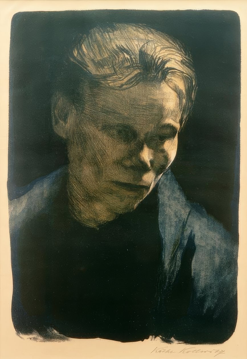 K. Kollwitz, poloviční portrét dělnice od Käthe Kollwitz