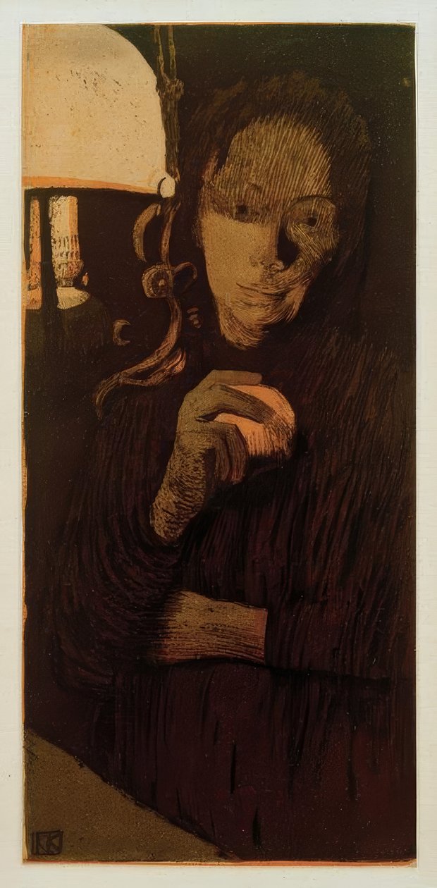 Käthe Kollwitz, žena s pomerančem / 1901 od Käthe Kollwitz