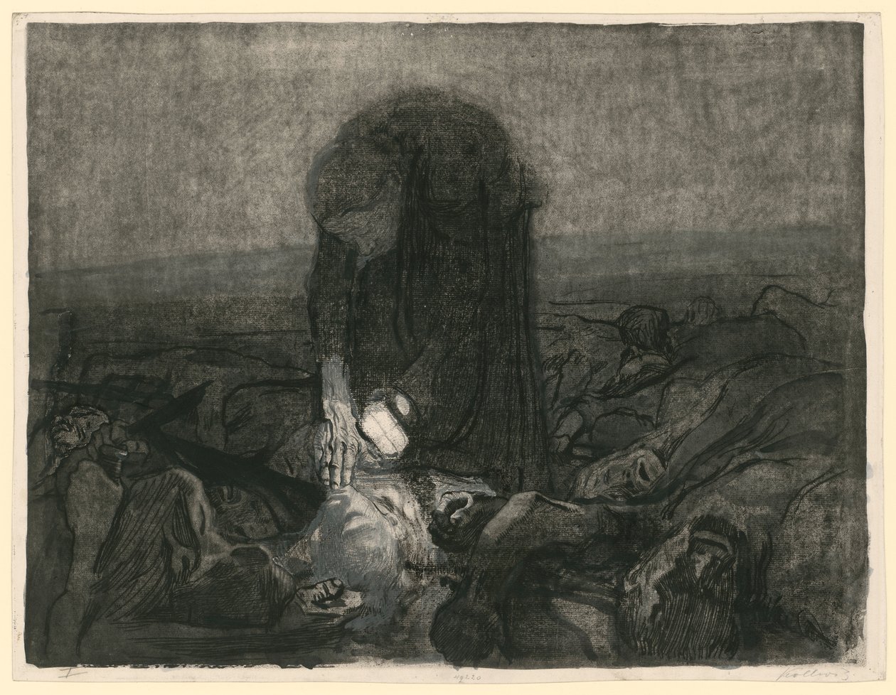 Bitevní pole (list 6 z „Bauernkrieg“, 2. verze) od Käthe Kollwitz