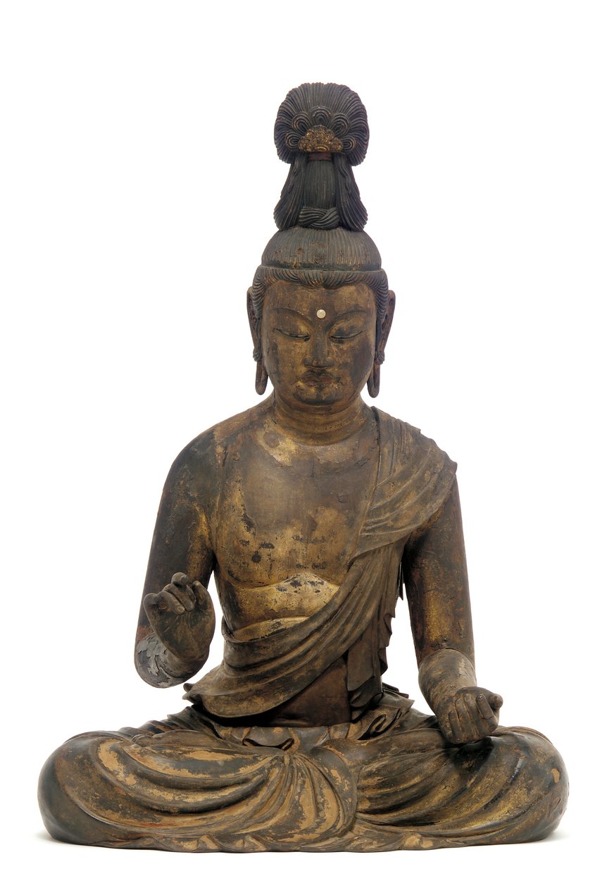Bodhisattva, období Kamakura, začátek 13. století (dřevo s lakem, zlatem, mědí a křišťálem) od Kaikei