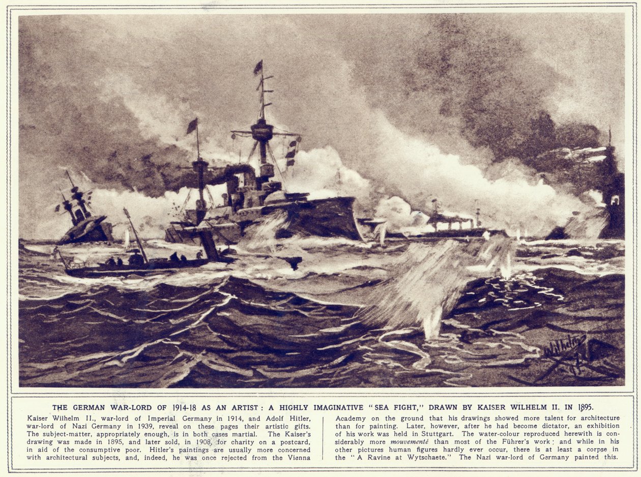 Námořní boj, namalovaný v roce 1895 a zveřejněný v 