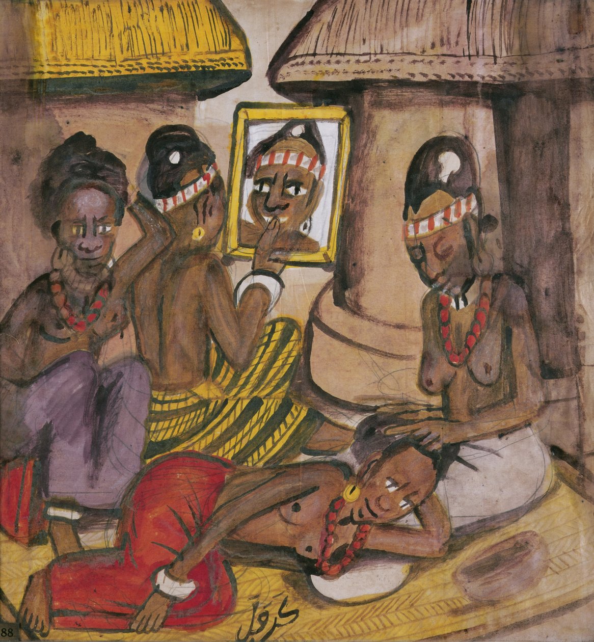 Mali Women, cca 1929 (olej na plátně) od Kalifala Sidibe
