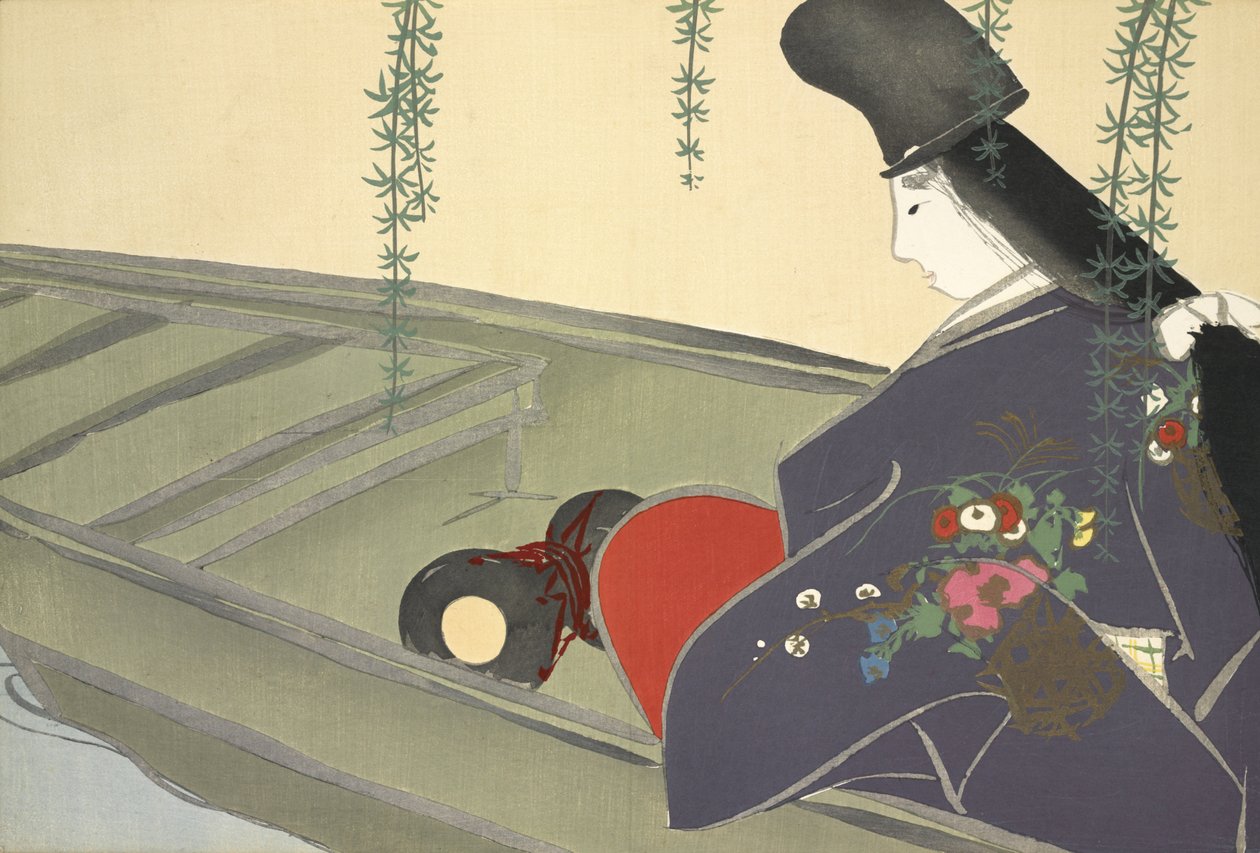 Asazuma-bune, z Momoyo-gusa od Kamisaka Sekka