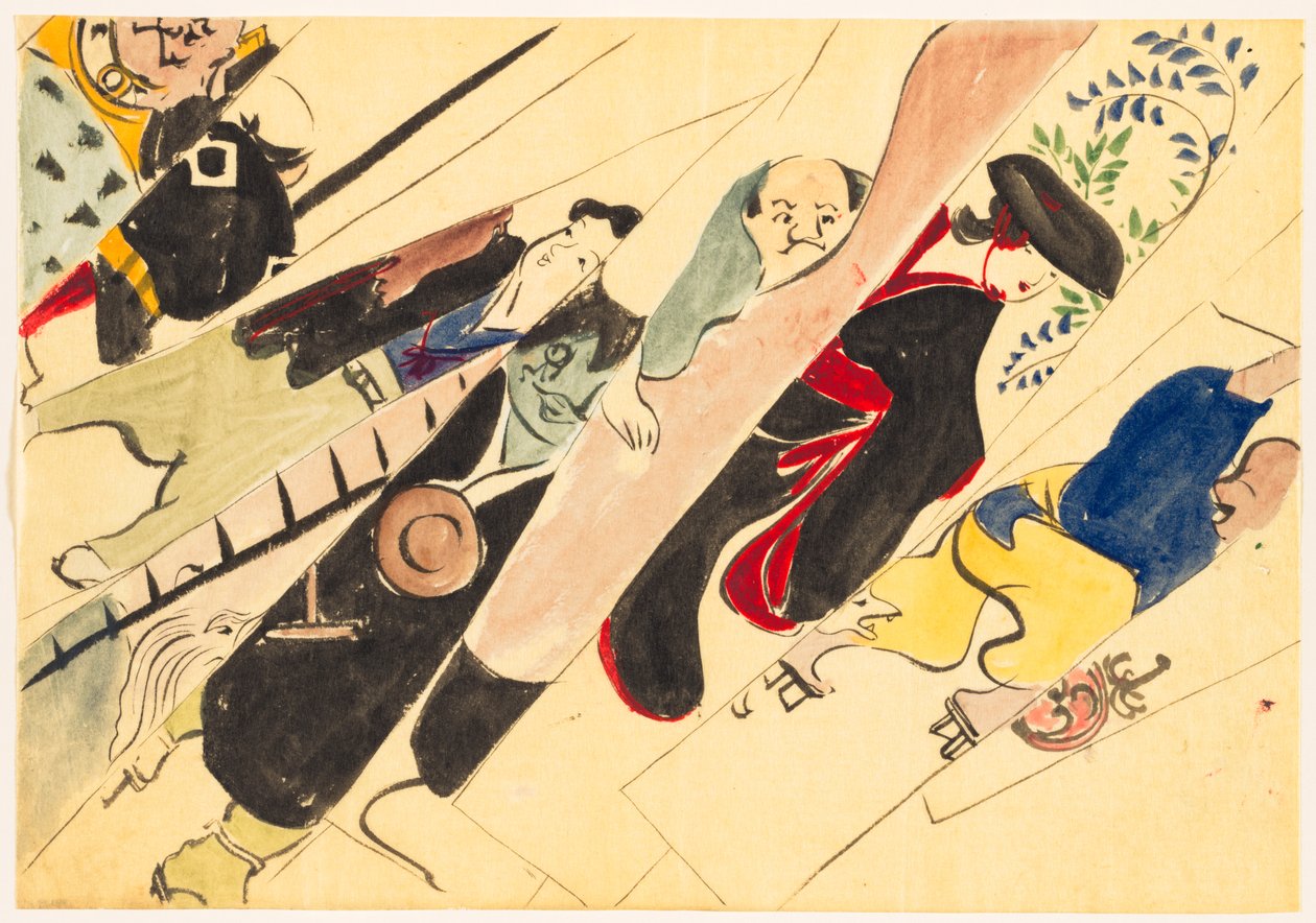 Fours of Fundred worlds (Momoyogusa): Otsue (Otsue) od Kamisaka Sekka