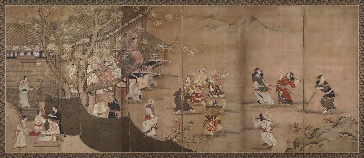 Merrymaking Under the Cherry Blossoms od Kano Naganobu