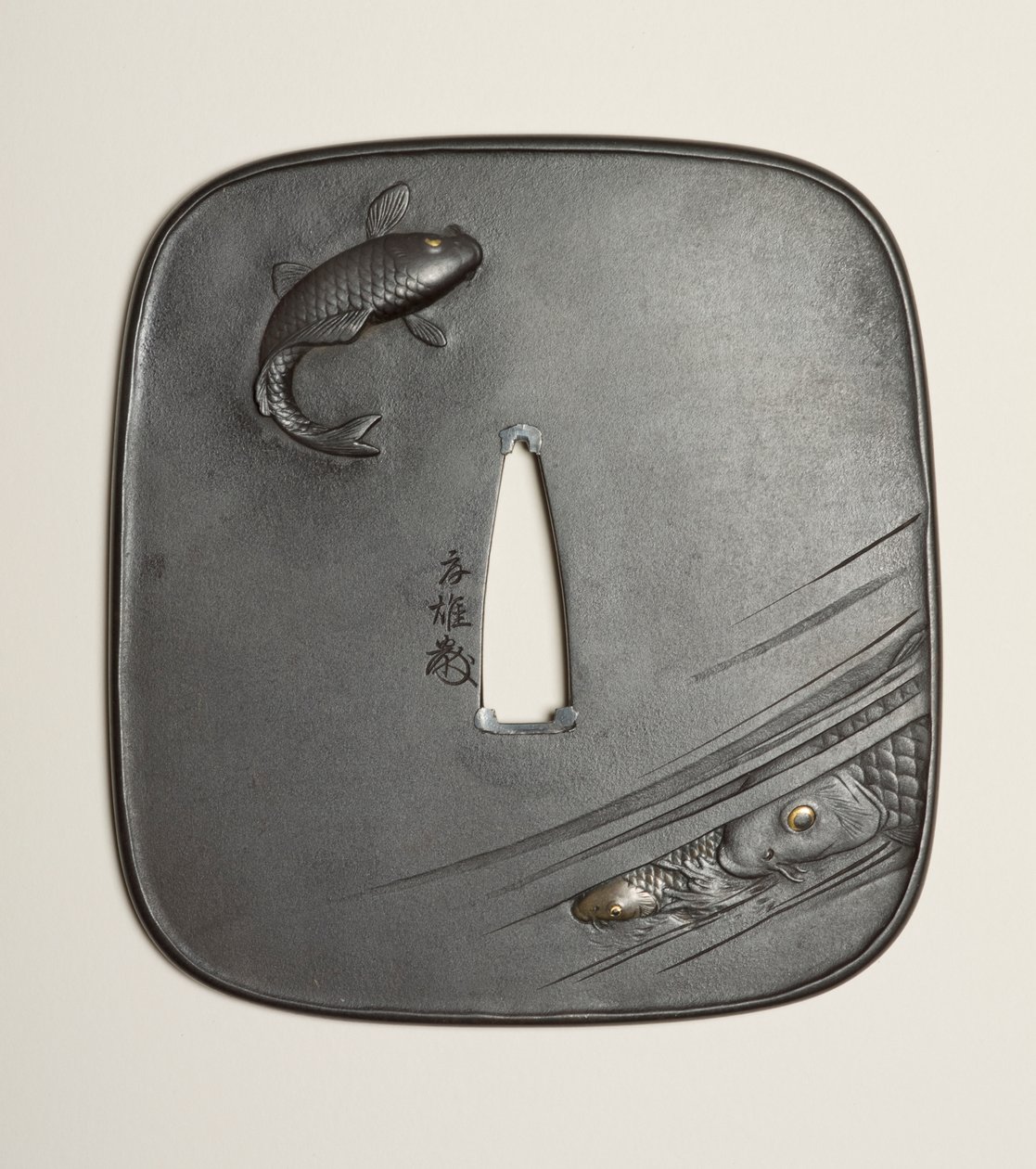Tsuba, 19. století (železo) od Kano Natsuo