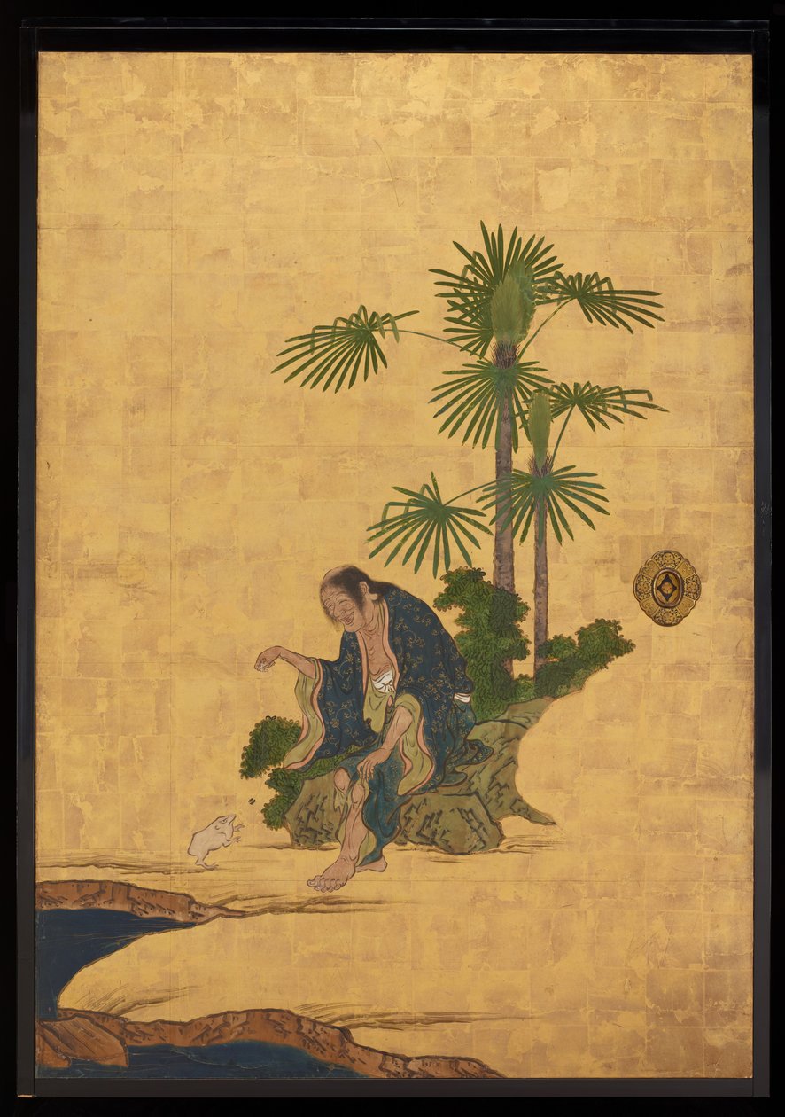 Taoist Immortals, cca 1647 (inkoust, barvy a zlato na papíře) od Kano Sansetsu