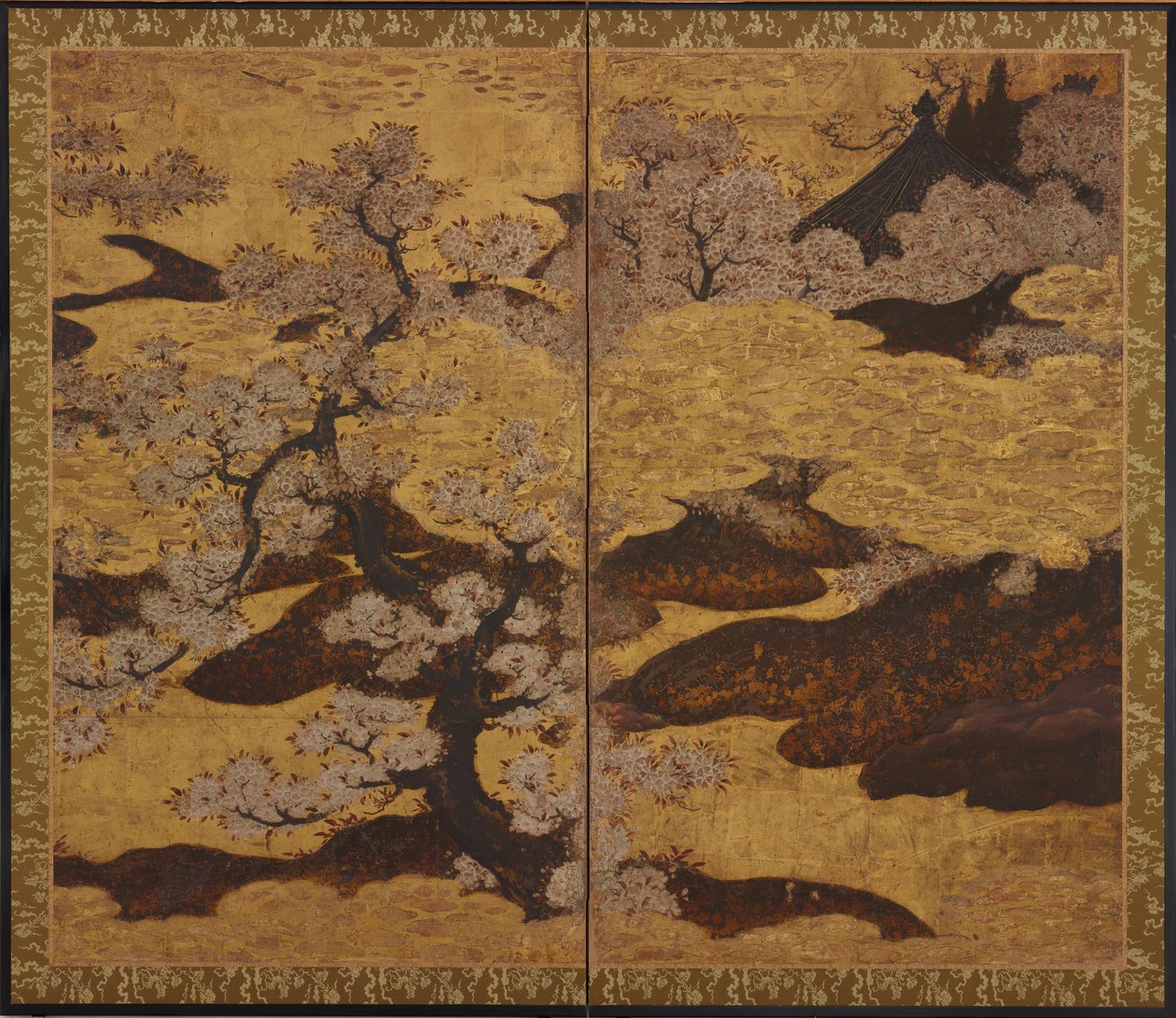 Kvetoucí třešně, období Edo, cca 1580-1635. od Kano Sanraku