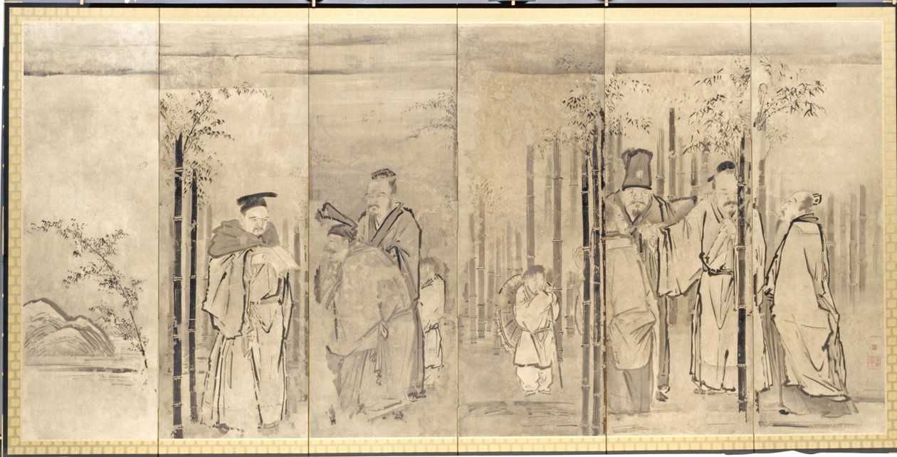 Sedm mudrců z bambusového háje, 17. století. od Kanō Tan’yū