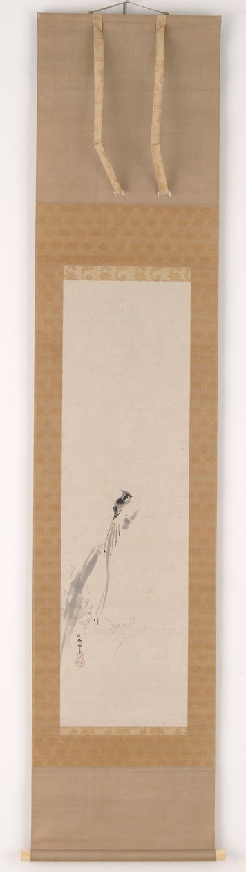 Pták na pařezu, období Edo, 17. století. od Kanō Tan’yū