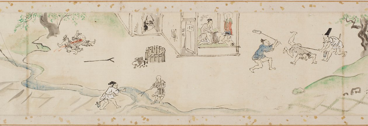Zázraky provedené bódhisattvou Jizo kopie části ručního svitku, období Edo, 1627. od Kanō Tan’yū