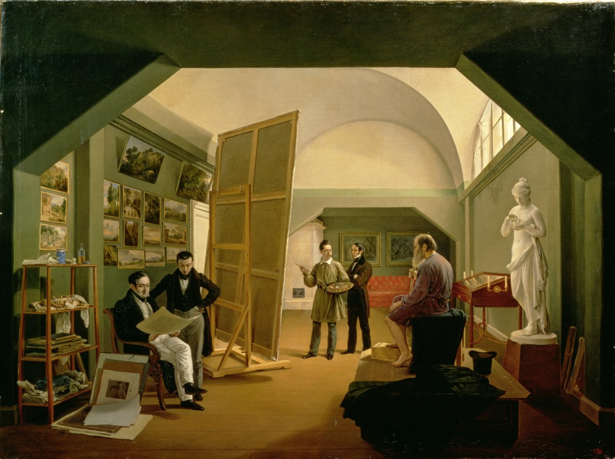 Ateliér Petra Vasileviče Basin (1793-1877) 1833 od Kapiton Alekseevich Zelentsov