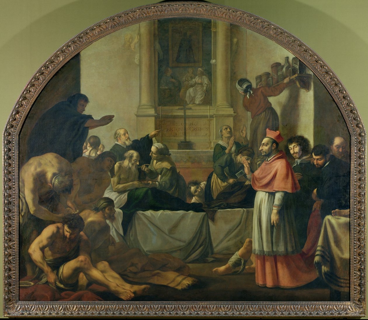 Svatý Karel Boromejský (1538-84) Návštěva obětí moru v Miláně v roce 1576 od Karel Škréta