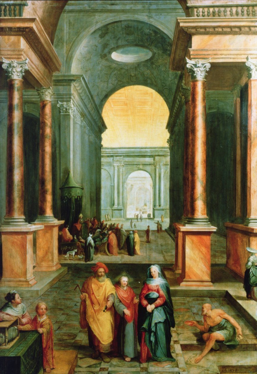 Kristus v chrámu, 1598 (panel) od Karel van Mander III