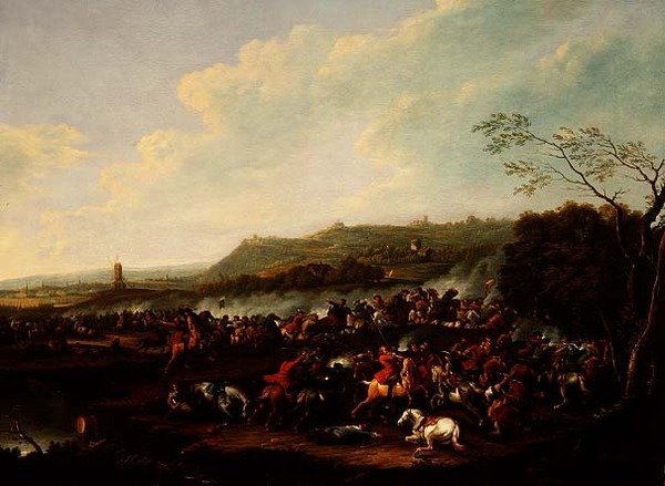Jízdní šarvátka v údolí od Karel Bredael