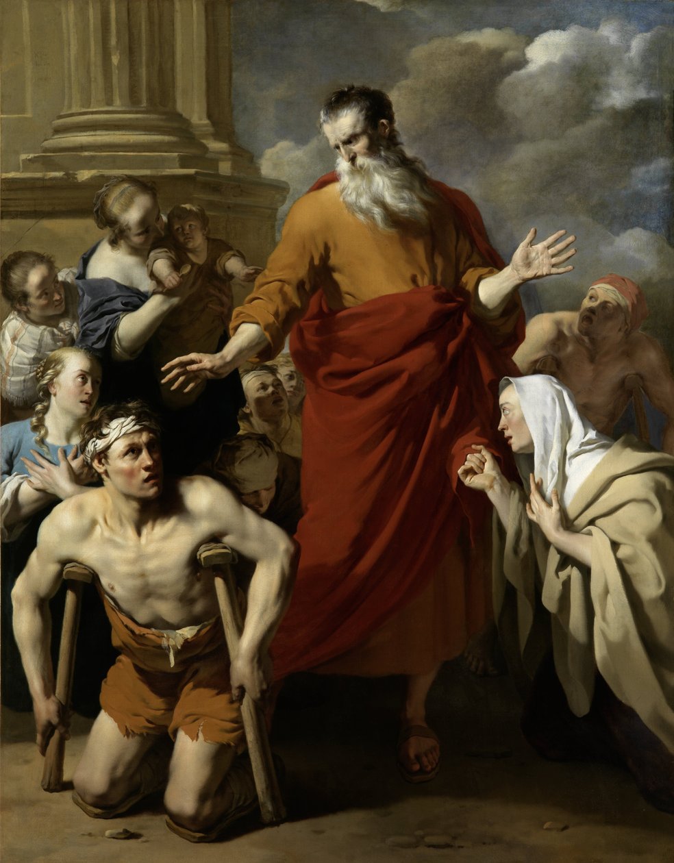 Svatý Pavel uzdravuje mrzáka v Lystře Paul Healing the Cripple v Lystře od Karel Du Jardin