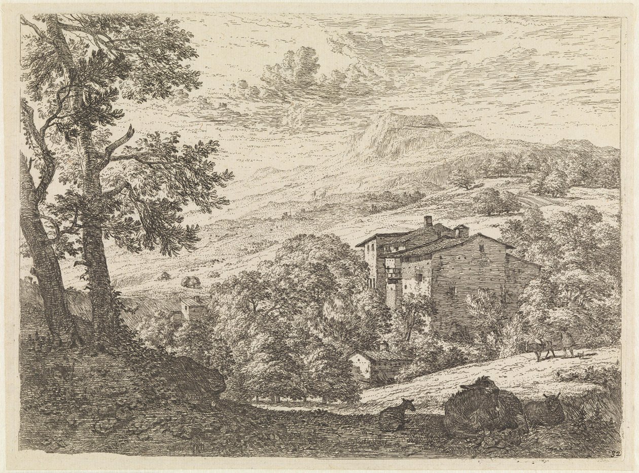 Osel mezi dvěma ovcemi od Karel Dujardin