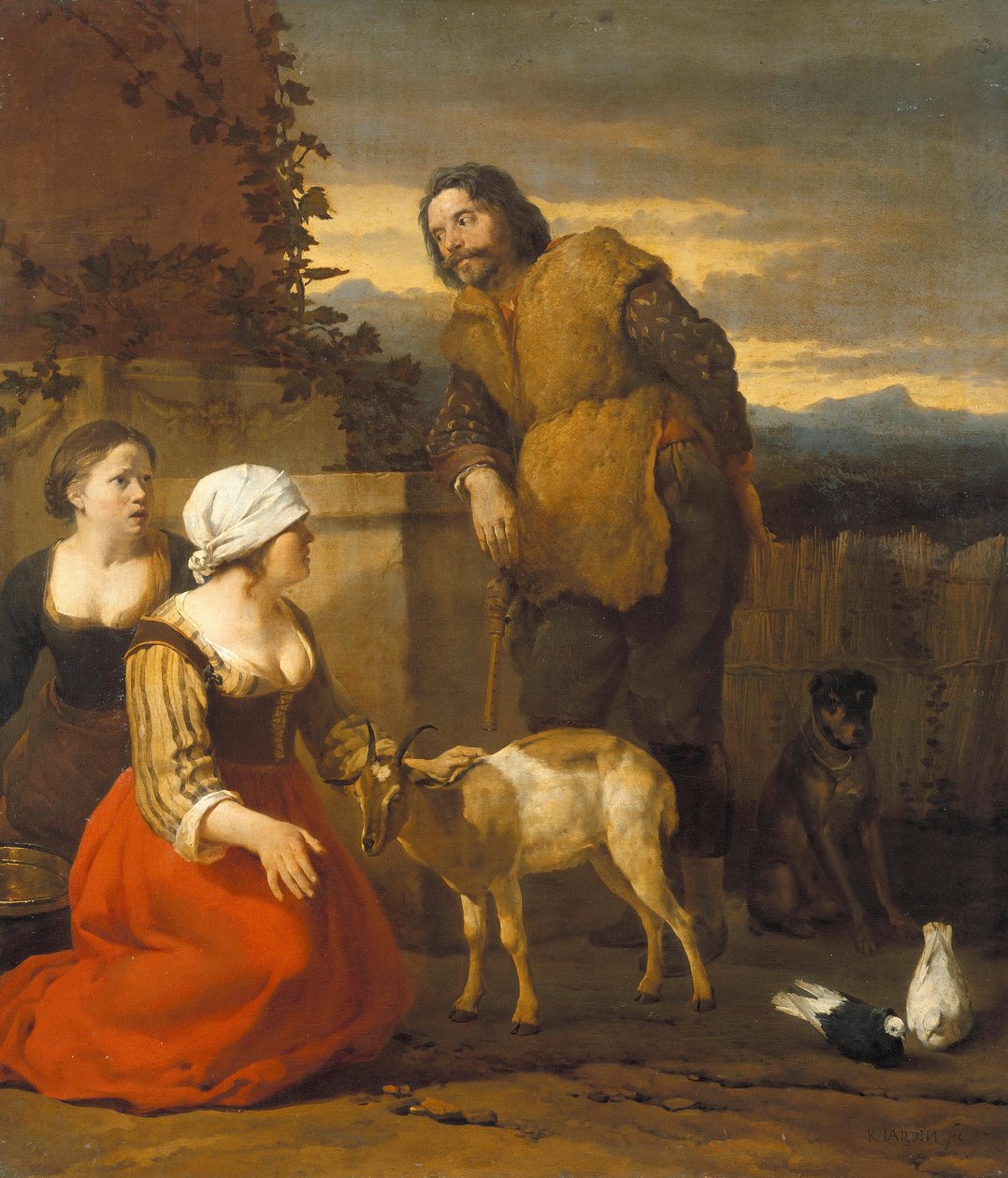 Nemocná koza od Karel Dujardin