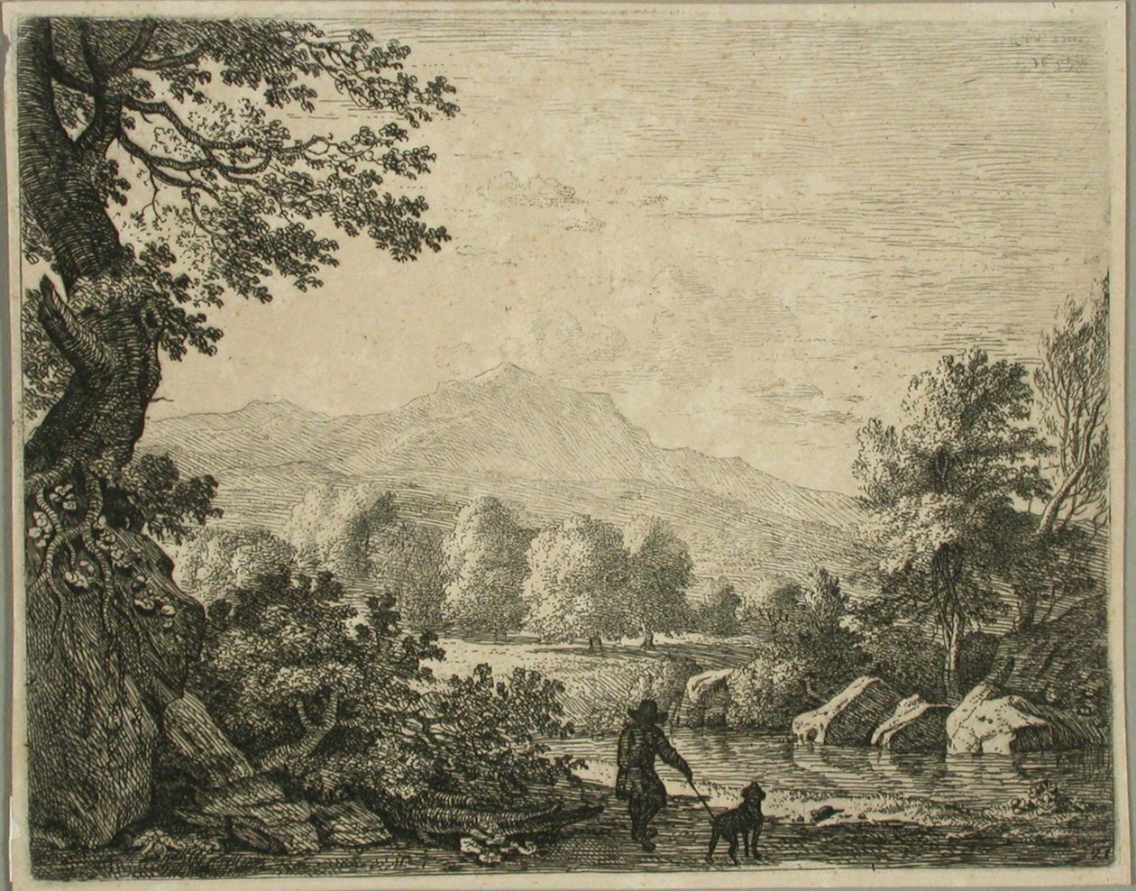 Krajina s mužem a psem od Karel Dujardin