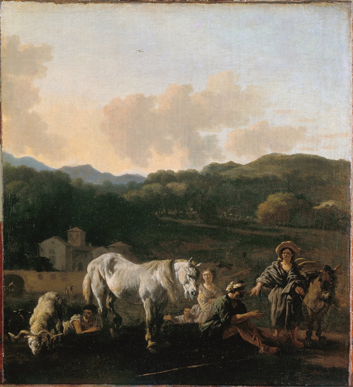 Sedláci a bílý kůň od Karel Dujardin