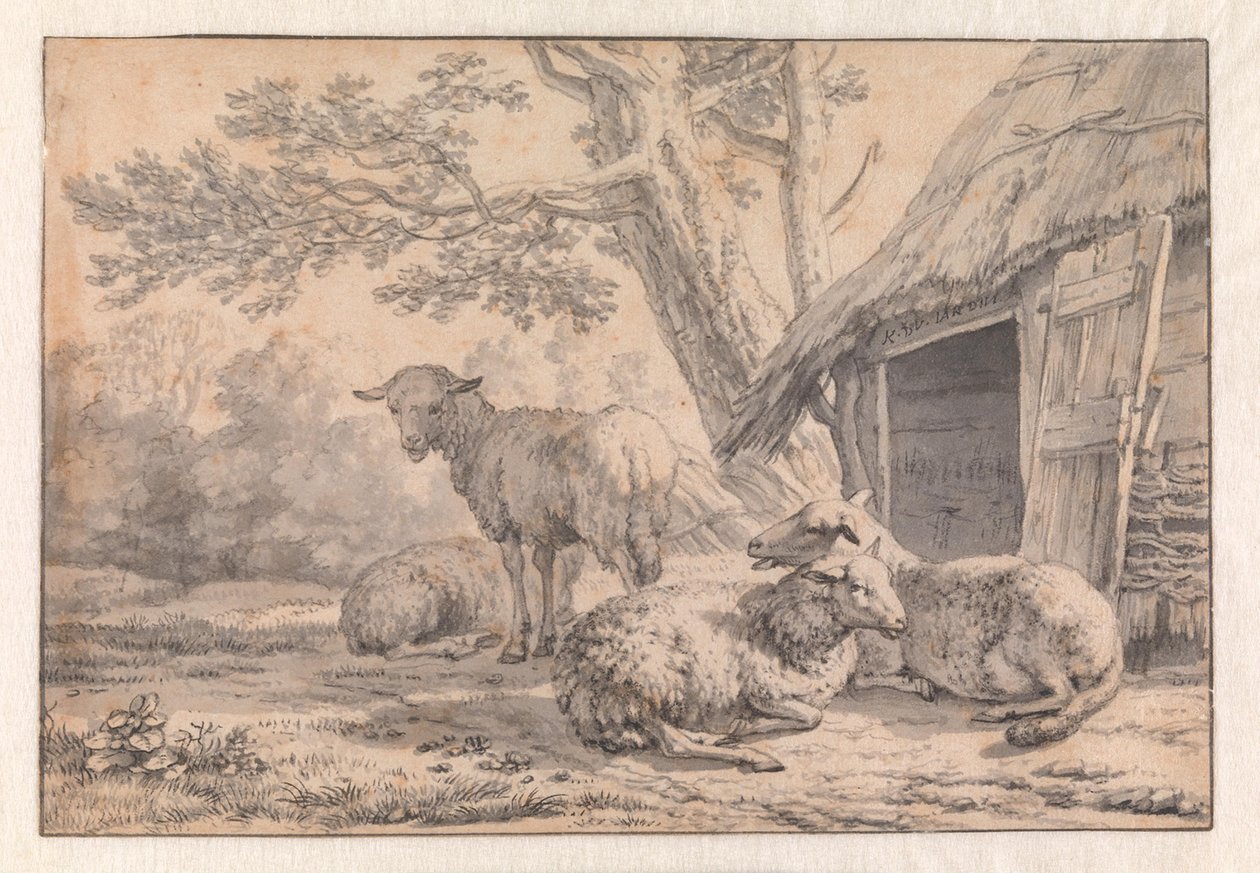 Ovce u stodoly od Karel Dujardin