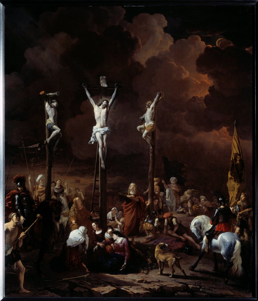 Obraz Kalvárie od Karla Dujardina (1621-1678) (ek.holl.) 1661 ne. 0,97x0,84 m od Karel Dujardin
