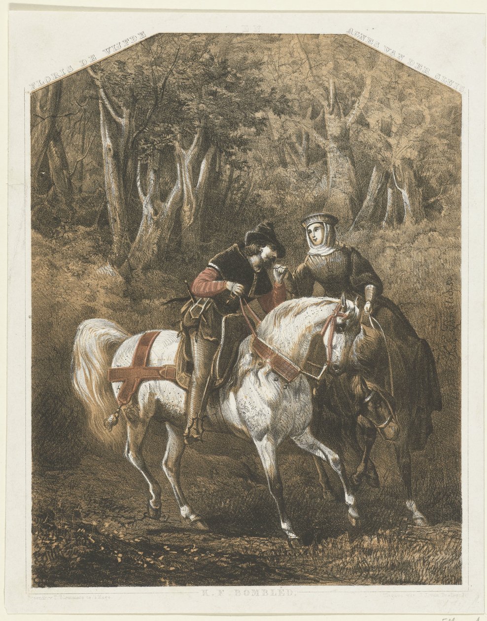 Floris V a Agnes van der Sluis, asi 1270-1280 Floris Pátý / Agnes van der Sluis od Karel Frederik Bombled