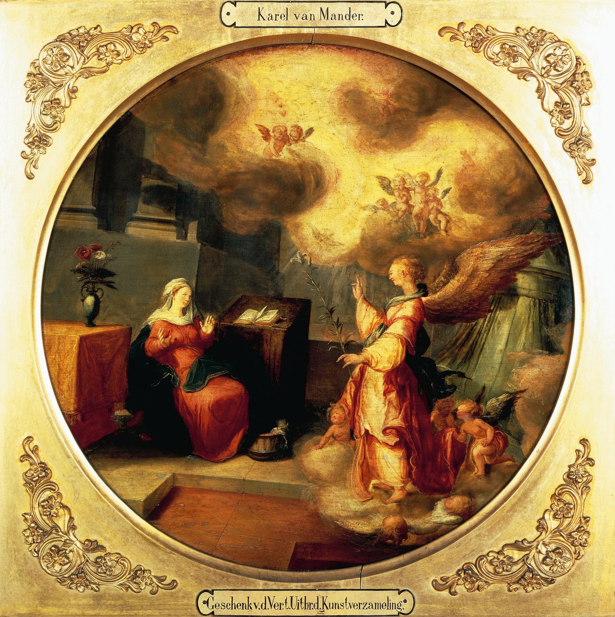 Zvěstování od Karla van Mandera I. (1548-1606) od Karel Van Mander