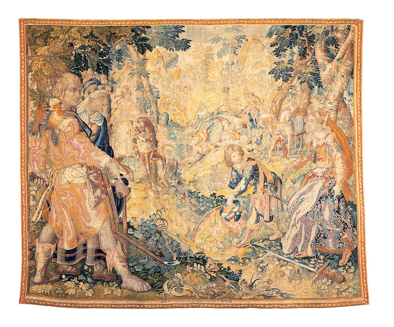 Delftská mytologická tapisérie zobrazující scénu z Orlanda Furiosa od Franciscus Spierinckx od Karel Van Mander