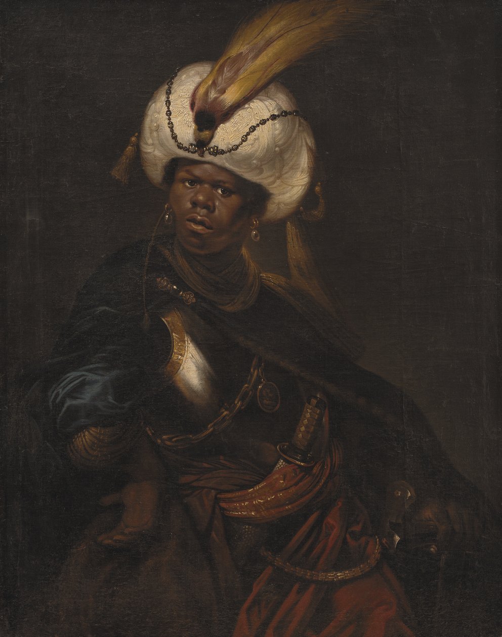 Muž v turbanu a brnění od Karel van III Mander