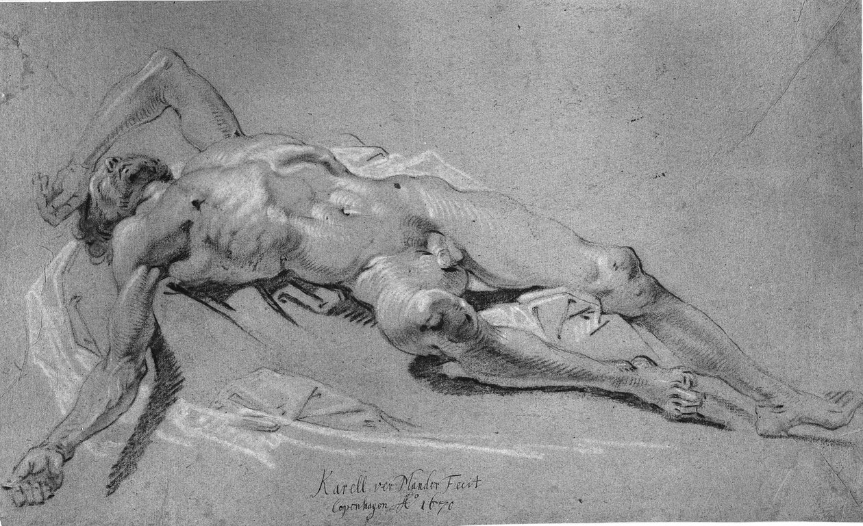 Ležící mužský model od Karel van III Mander