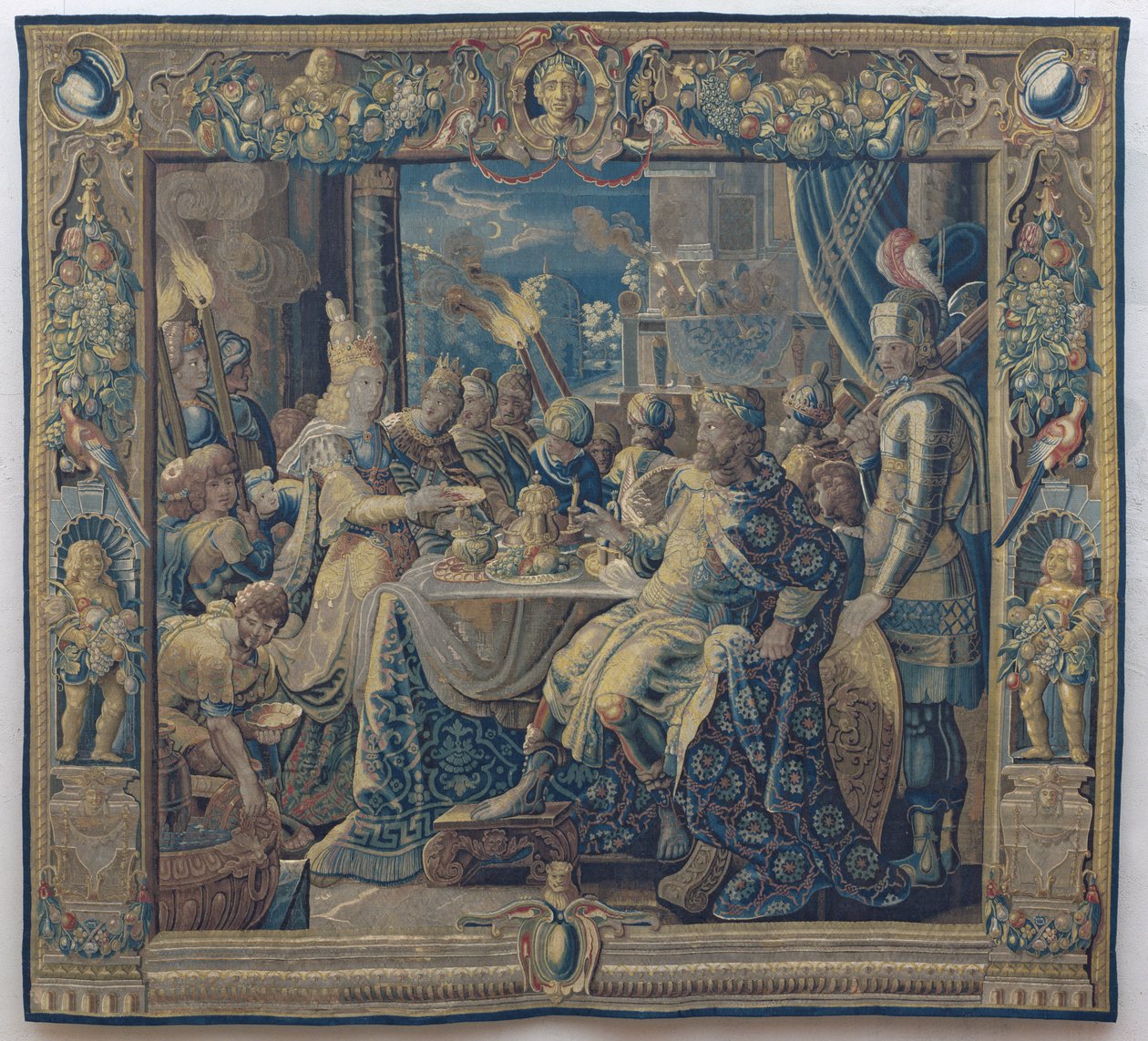 Kleopatra Enters Anthony, C.1640 (Wool & Silk) od Karel van II (workshop of) Mander