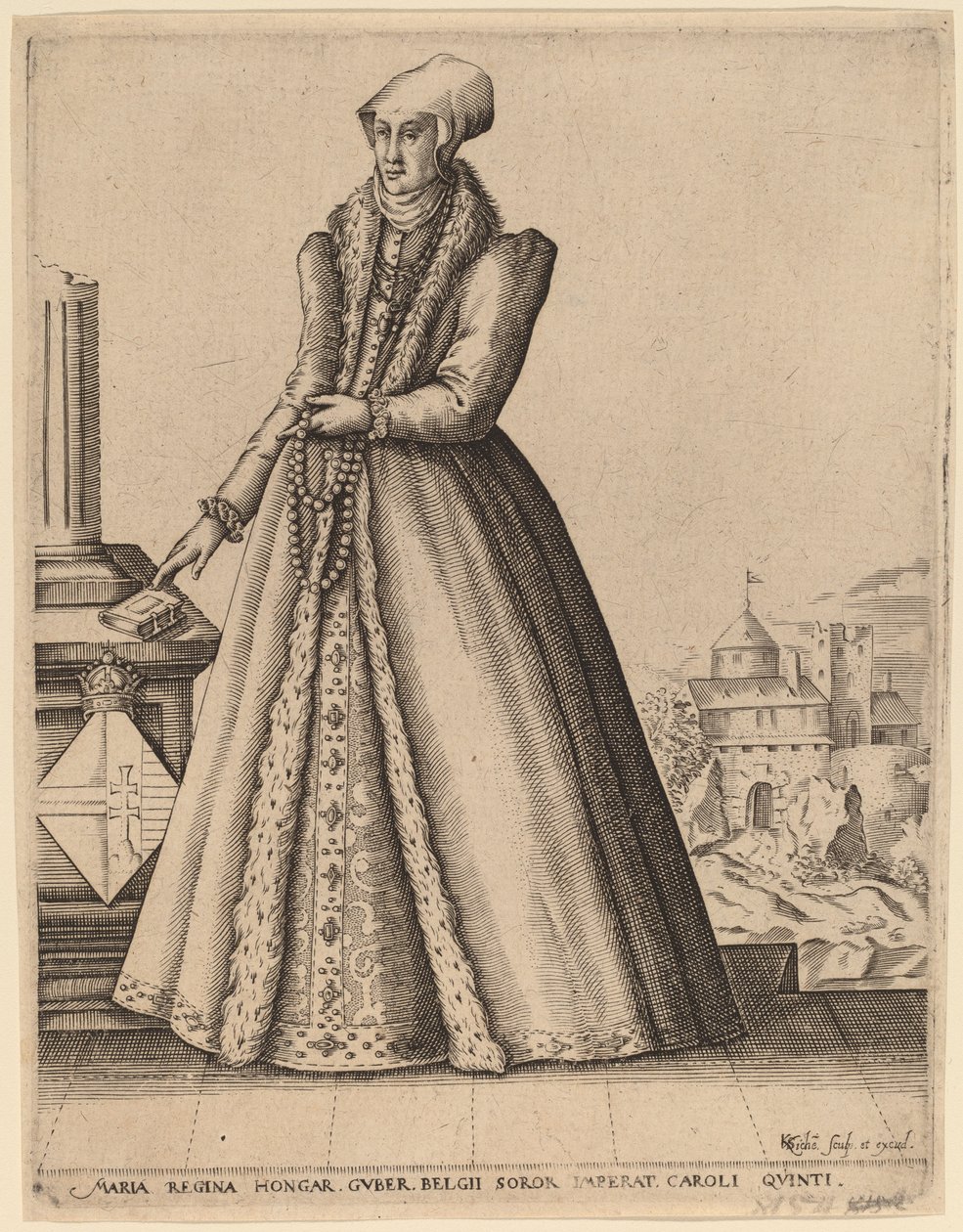 Marie, královna uherská od Karel van Sichem after Christoffel
