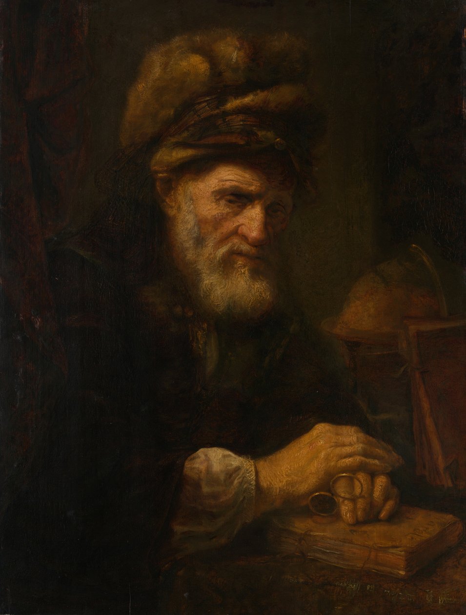 Starý muž v kožešinové čepici, 165060. od Karel van der Pluym