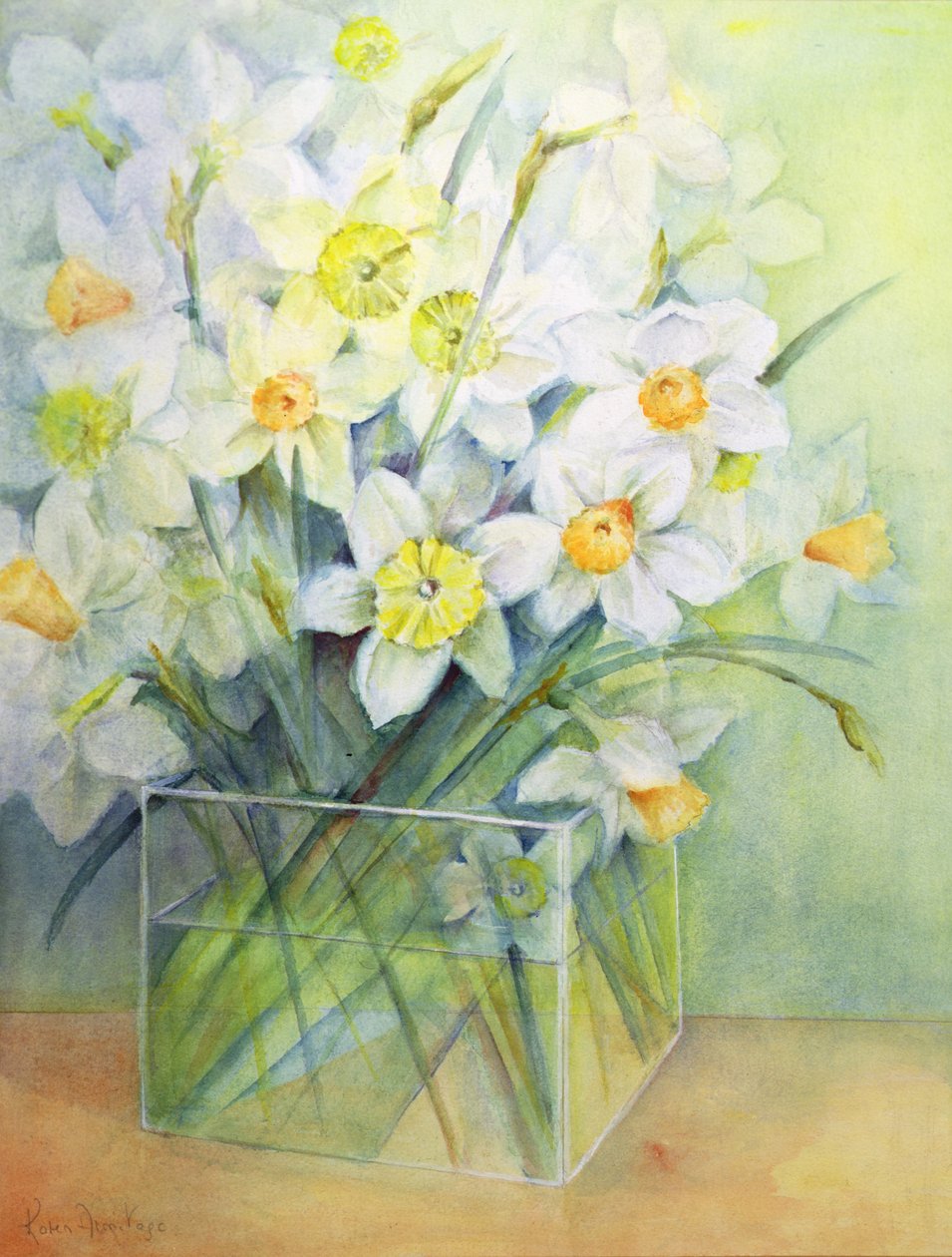 Jonquils ve skleněné váze od Karen Armitage