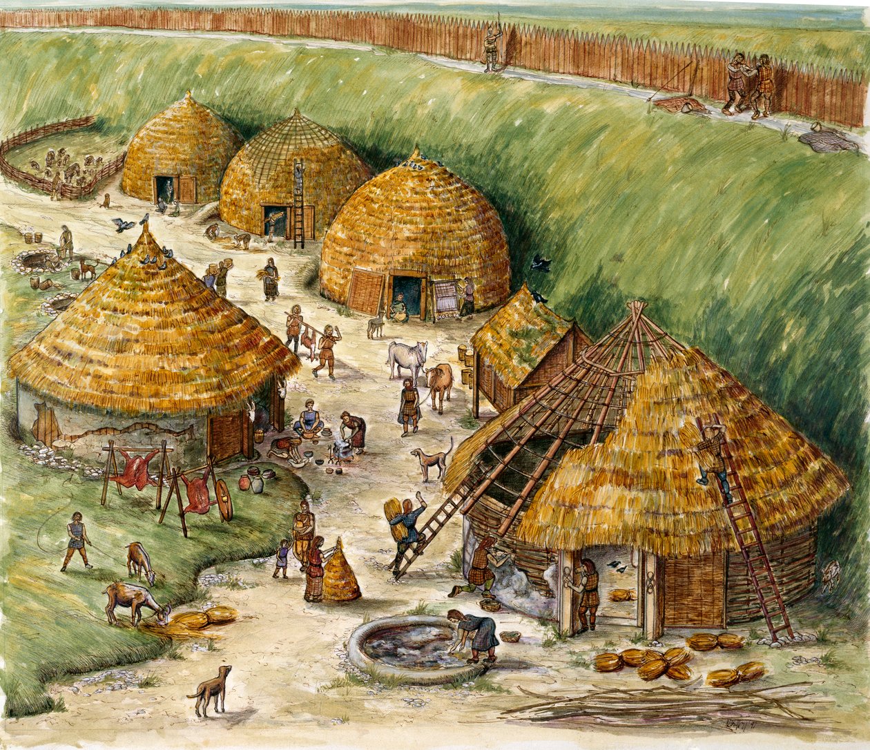 Danebury Hill Fort, Hampshire, c2. století před naším letopočtem od Karen Guffogg