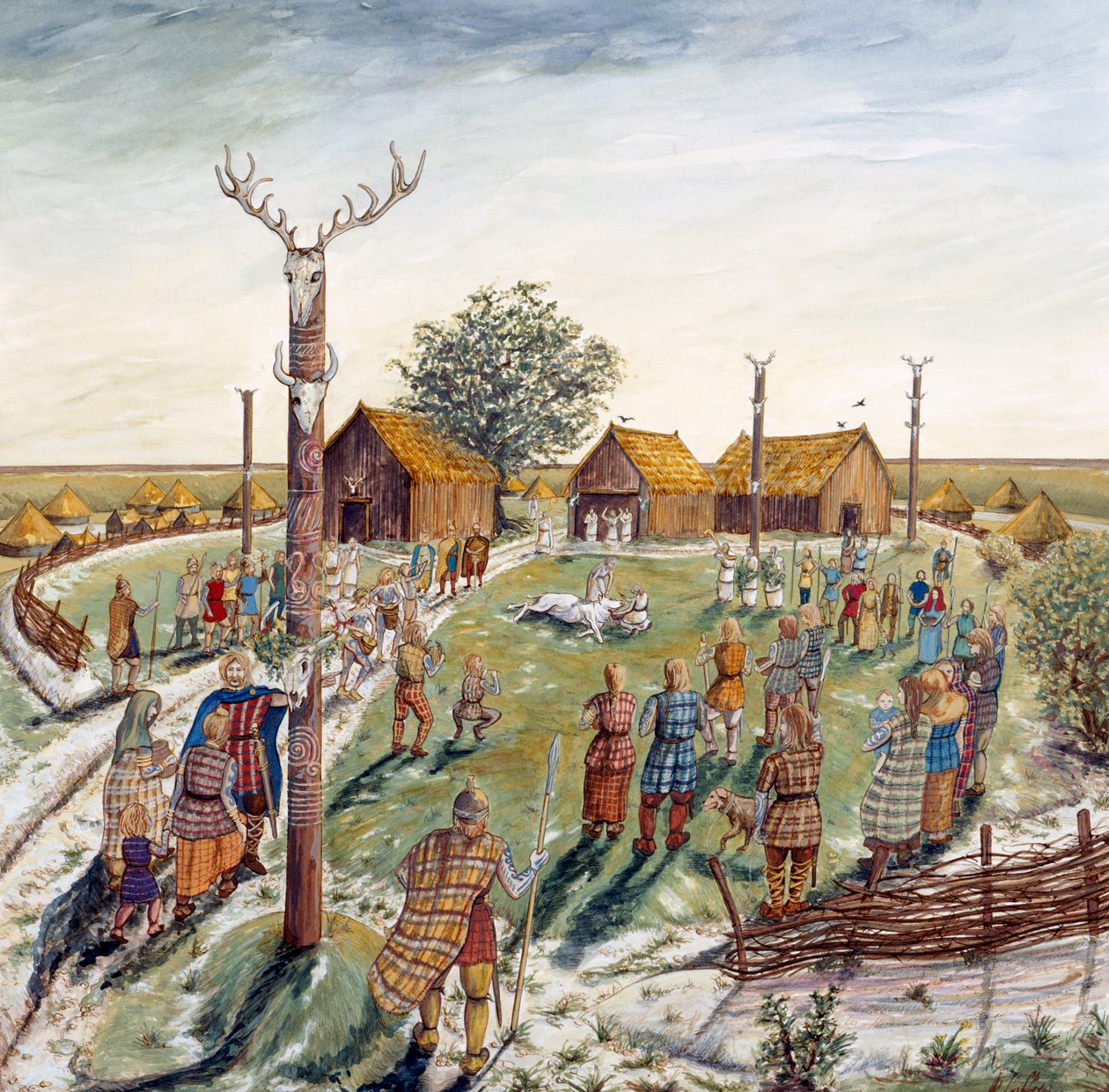 Pevnost Danebury Hill, c2. století před naším letopočtem, c1990-2010 od Karen Guffogg