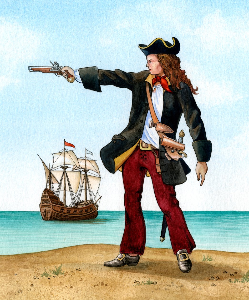 Anne Bonny, c1698, irský pirát. od Karen Humpage