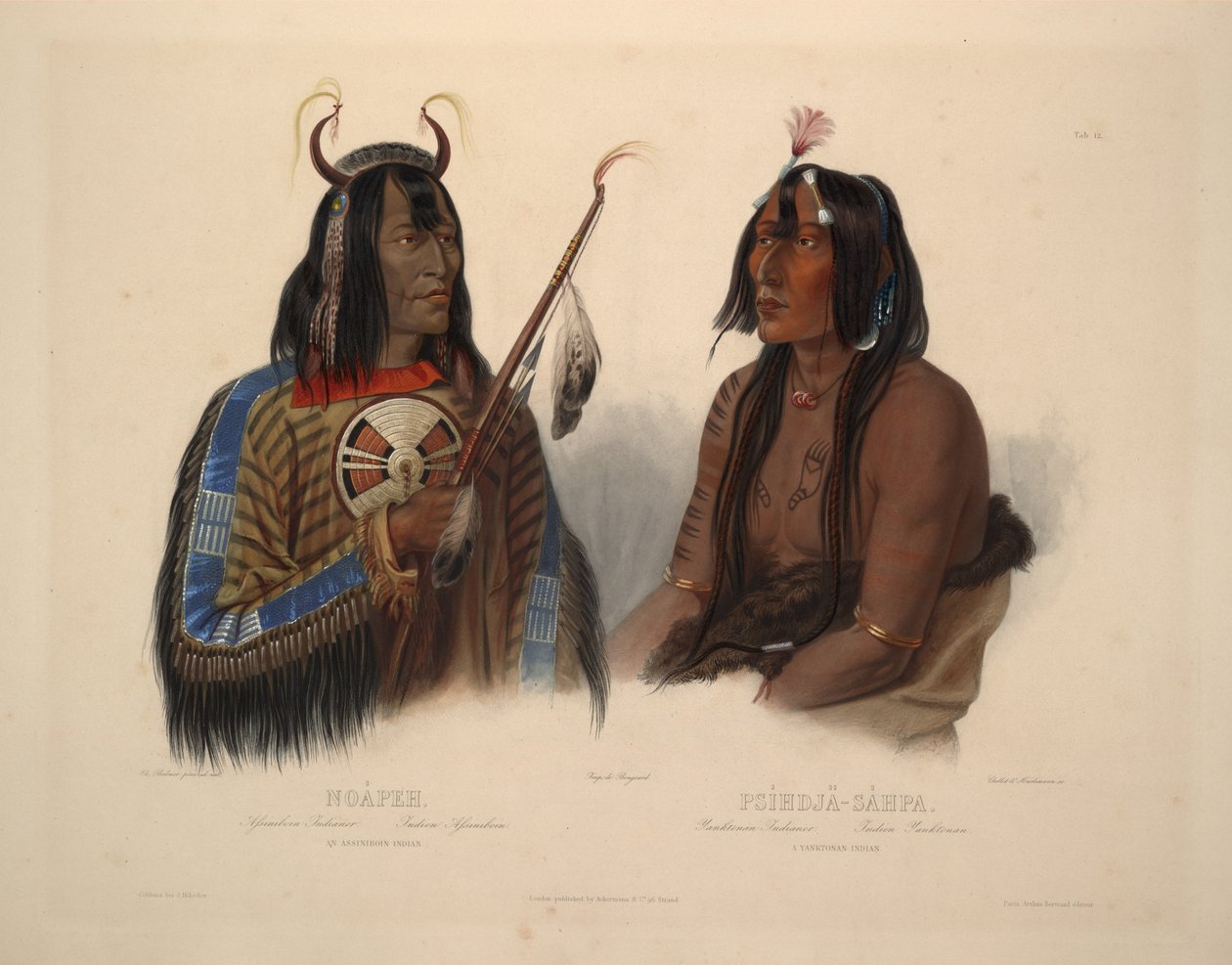 Ind Assiniboin a indián Yanktonan od Karl Bodmer