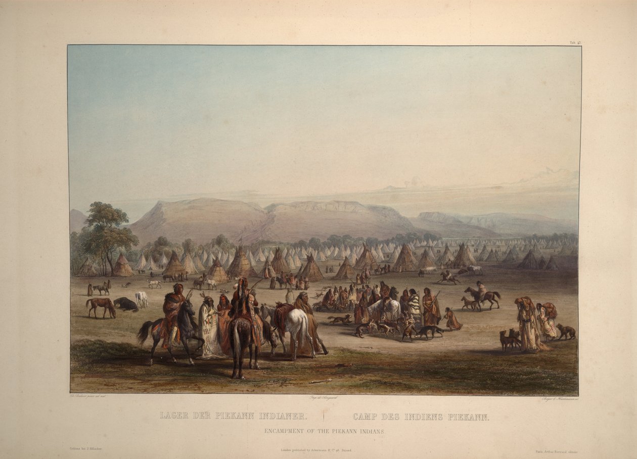 Tábor indiánů Peikann od Karl Bodmer