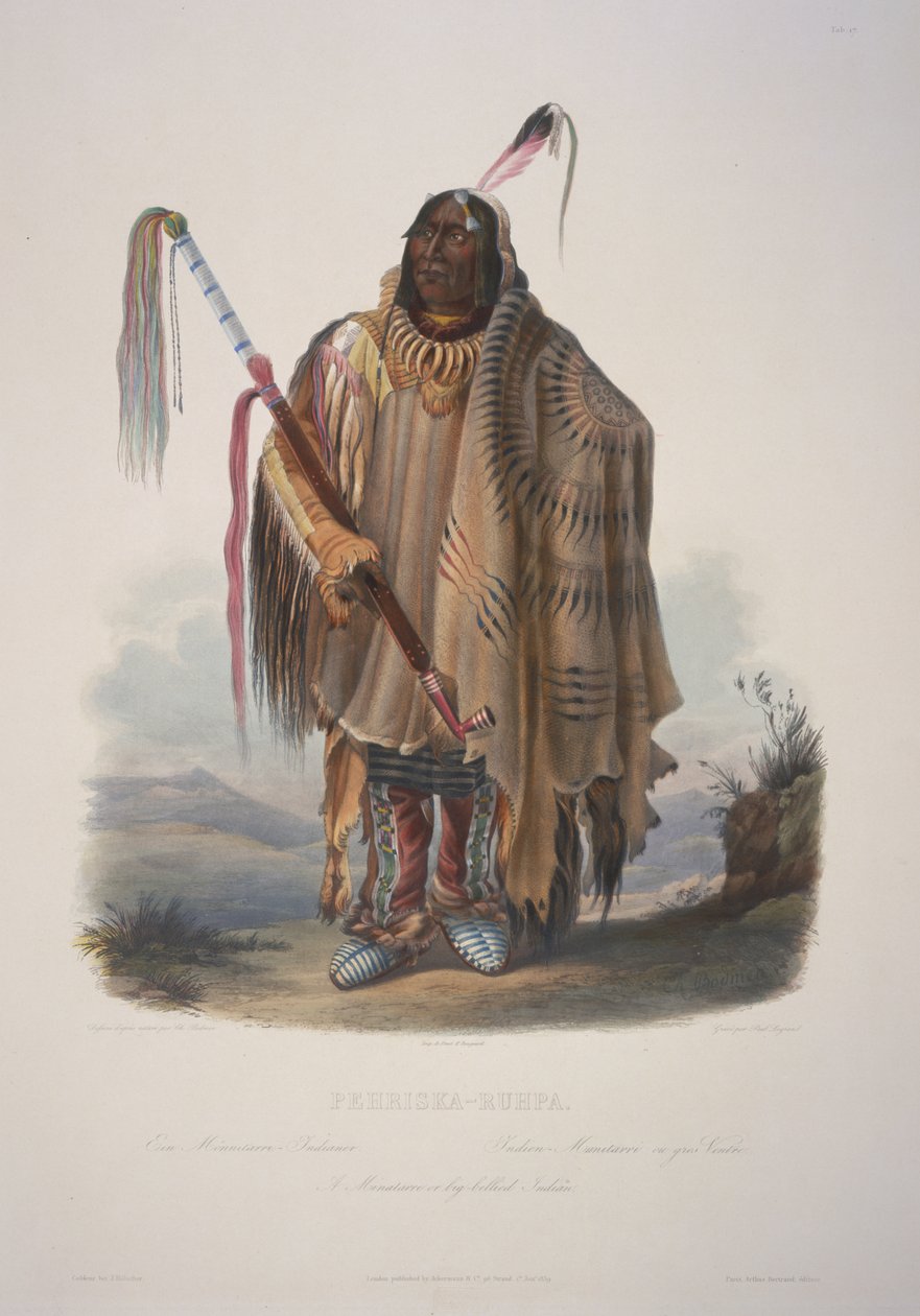 Pehriska-Ruhpa, Minatarree nebo indián s velkým břichem od Karl Bodmer