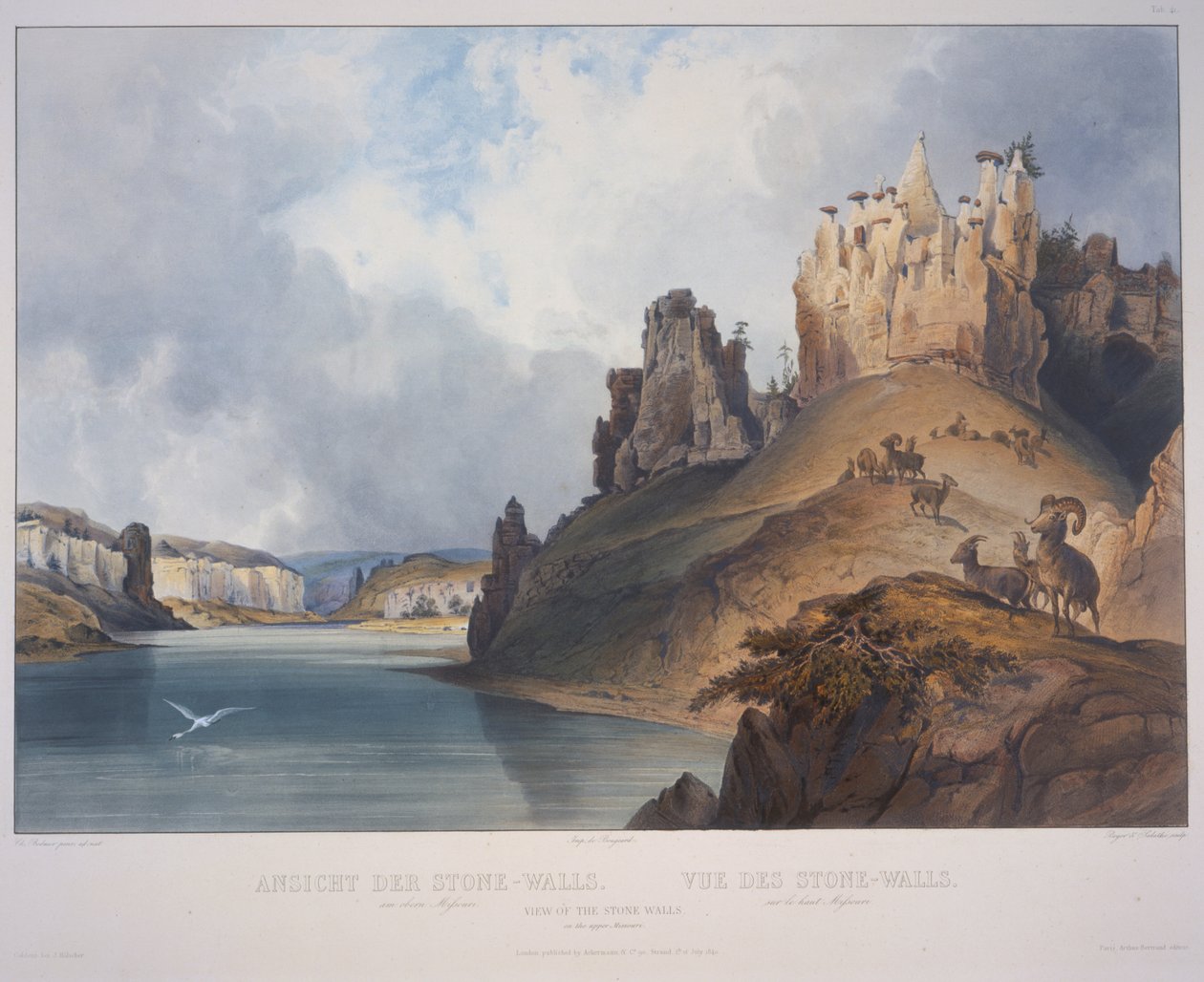 Pohled na kamenné zdi od Karl Bodmer