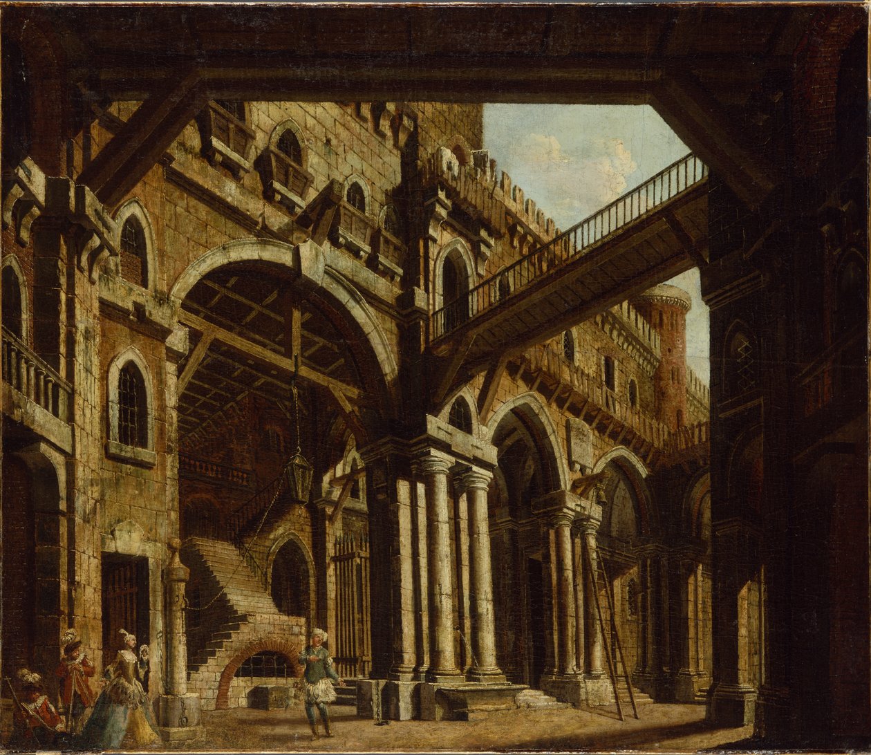 Scénografie pro dějství III opery „Montezuma“, 1755 od Karl Friedrich Fechhelm