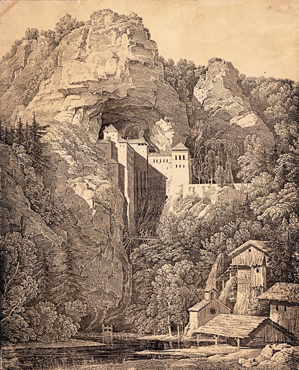 Hrad Prediama v Creinu XII hodinu od Karl Friedrich Schinkel